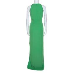 Pre Owned فستان بوس باي هوغو بوس داليزيا بلا أكمام رقبة حرف V أخضر S