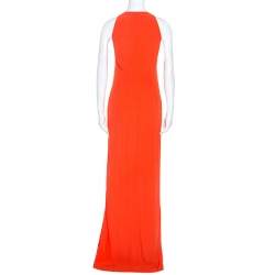 Pre Owned Boss By Hugo Boss Orange Sleeveless V-Neck Dallisia Dress S
