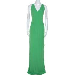 Pre Owned Boss By Hugo Boss Green Sleeveless V-Neck Dallisia Maxi Dress M