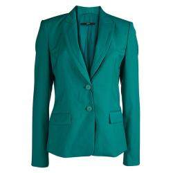 Pre Owned Boss By Hugo Boss Turquoise Wool Jaelle Blazer S