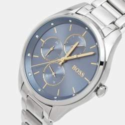 Pre Owned Hugo Boss Blue Stainless Steel Grand Course 1502583 Women's Wristwatch 36 mm