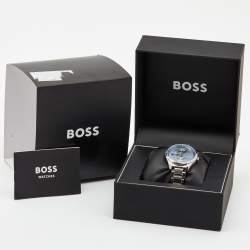 Pre Owned Hugo Boss Blue Stainless Steel Grand Course 1502583 Women's Wristwatch 36 mm
