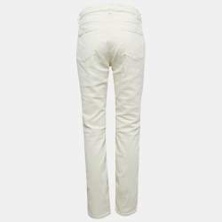 مملوكة مسبقًا بنطلون جينز بوس باي هوغو بوس بقصة ضيقة دنيم أبيض خصر 30 بوصة مقاس متوسط قصير حتى الكاحل جاكي