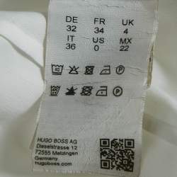 مملوكة مسبقًا Boss By Hugo Boss White Cotton Blend Fitted Shirt XS