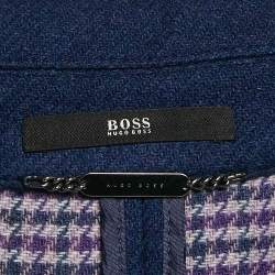 مملوكة مسبقًا Boss By Hugo Boss Royal Blue Wool Blend Belted Long Trenchcoat S