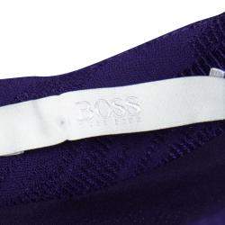Boss By Hugo Boss Purple Textured Short Sleeve Shift Dress S