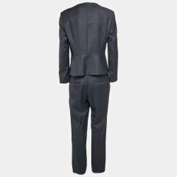 مملوكة مسبقًا Boss By Hugo Boss Blue Wool Pants Set M
