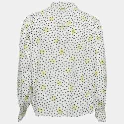 Boss By Hugo Boss White Polka Dots Silk Baboah Blouse M