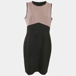 Pre Owned Boss by Hugo Boss Black/Purple Crepe Sleeveless Dalota Short Dress L