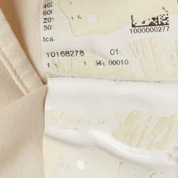 Pre Owned Boss By Hugo Boss Off-White Crepe V-Neck Top S