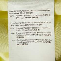 Pre Owned Boss by Hugo Boss Lime Yellow Crepe Jilllam/Tillla Suit Set L