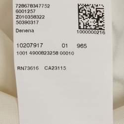 مملوكة مسبقًا فستان بطول الركبة بلا أكمام مطرز أبيض مع حزام هوجو بوس كريب كبير