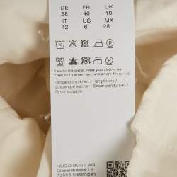 Pre Owned بنطلون بوس باي هوغو بوس قطن أبيض بأرجل واسعة M