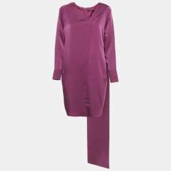 Pre Owned Boss By Hugo Boss Pink Satin Mini Dress S