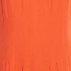 Pre Owned Boss By Hugo Boss Scarlet Red Crepe Side Slit Maxi Dress M