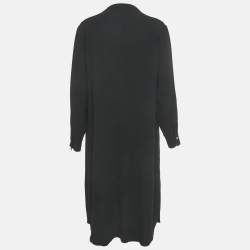 مملوكة مسبقًا فستان بوس باي هوغو بوس كريب أسود قصير كبير