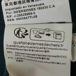 مملوكة مسبقًا Boss By Hugo Boss Navy Blue Linen Blend Lace Detail Shirt M