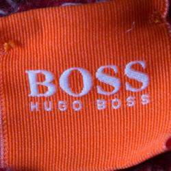 مملوكة مسبقًا سويتر بوس أورانج باي هوغو بوس حواف مضلعة تريكو شانكي أحمر XL