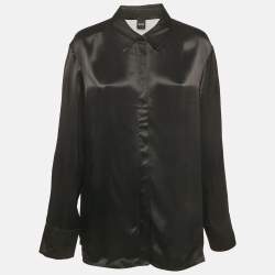 مملوكة مسبقًا Boss By Hugo Boss Black Sateen Beruta Shirt XL