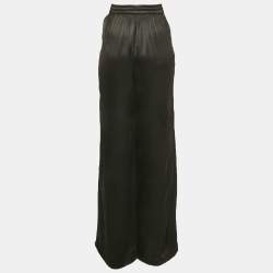 مملوكة مسبقًا بنطلون بوس باي هوغو بوس ساتان أسود تافاتي متوسط