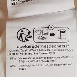 مملوكة مسبقًا قميص بوس باي هوغو بوس بلون أبيض بمزيج كروشيه من الكتان ميديم