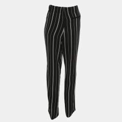 Pre Owned بنطلون بوس باي هوغو بوس مخطط أسود/أبيض ميديوم