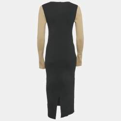 Pre Owned Boss By Hugo Boss Black Rib Knit Long Sleeve Florency Dress M