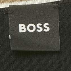 Pre Owned Boss By Hugo Boss Black Rib Knit Long Sleeve Florency Dress M