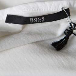 Pre Owned Boss by Hugo Boss Off White Jersy Swarovski Embellished Tank Top L