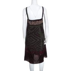 Pre Owned فستان بوس أورانج باي هوغو بوس آندي حرير مطبوع متعدد الألوان بلا أكمام S