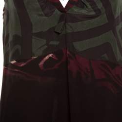 Pre Owned  فستان بوس أورانج باي هوغو بوس آندي حرير مطبوع متعدد الألوان بلا أكمام S