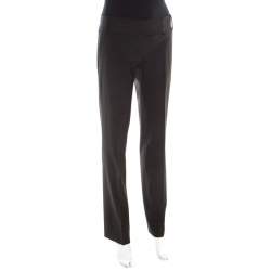Pre Owned Boss By Hugo Boss Black Straight Fit Tailored Pants M