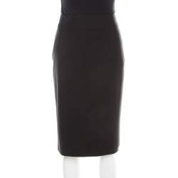 Pre Owned Boss By Hugo Boss Black Stretch Wool Tailored Pencil Skirt M