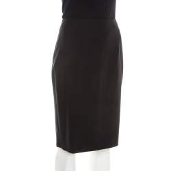 Pre Owned Boss by Hugo Boss Black Stretch Wool Pencil Skirt M