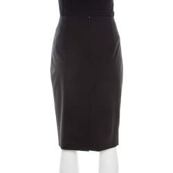 Pre Owned Boss by Hugo Boss Black Stretch Wool Pencil Skirt M
