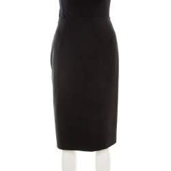 Pre Owned Boss by Hugo Boss Black Stretch Wool Pencil Skirt M