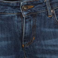 Pre Owned Boss Orange by Hugo Boss Indigo Washed Denim Distressed Hem J20 Slim Fit Jeans M