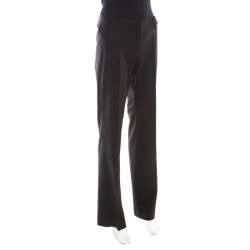 Pre Owned Boss By Hugo Boss Black Straight Fit Tailored Trousers M