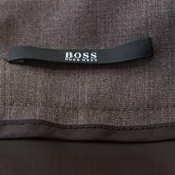 Pre Owned Boss By Hugo Boss Brown Stretch Wool Pencil Skirt M