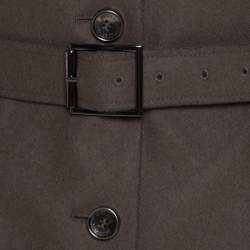 Pre Owned Boss By Hugo Boss Grey Wool Belted Cathlin Over Coat S