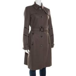 Pre Owned Boss By Hugo Boss Grey Wool Belted Cathlin Over Coat S