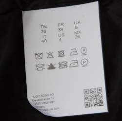 Pre Owned Boss By Hugo Boss Black and Brown Textured Zip Front Jacket S