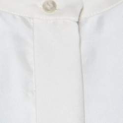 Pre Owned قميص بوس باي هوغو بوس حرير كريمي بأزرار أمامية أكمام طويلة S