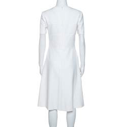 Pre Owned فستان بوس باي هوغو بوس ديوبيلا قطن أبيض مخلوط بطول الركبة  S