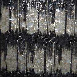 Pre Owned توب بوس باي هوغو بوس إبيرلا  لوريكس ميتاليك مطبوع بشراشيب مزينة  M