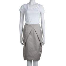 Pre Owned Boss by Hugo Boss Grey Straight Fit Skirt S