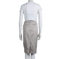 Pre Owned Boss by Hugo Boss Grey Straight Fit Skirt S