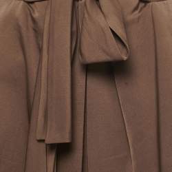 Pre Owned Boss By Hugo Boss Brown Crepe Belted A-Line Skirt S