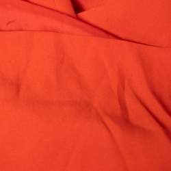 Pre Owned Boss By Hugo Boss Orange Crepe Sleeveless V-Neck Slit Detail Maxi Dress M