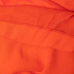 Pre Owned Boss By Hugo Boss Orange Crepe Sleeveless V-Neck Slit Detail Maxi Dress M